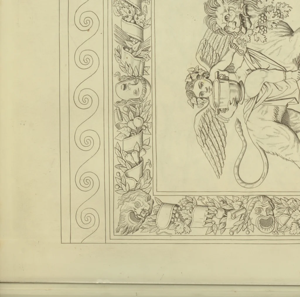 An illustration from Raccolta della pui intersante dipinture e de pui belli musaici rinvenuti negli scavi di Ercolano, di Pompei, e di Stabia che ammiransi nel Museo Reale Borbonico, 1843, leaf 238