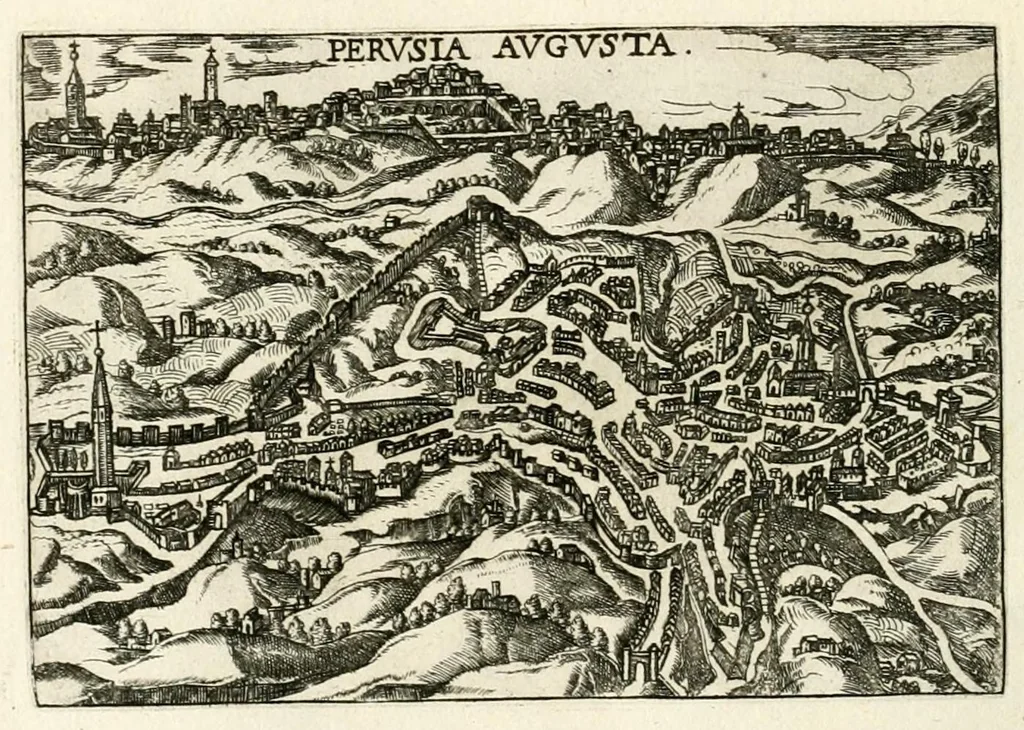 An illustration from Raccolta delle principali citta d'Italia : intagliate con tvtte le contrade, e palazzi di esse, 1643, leaf 10