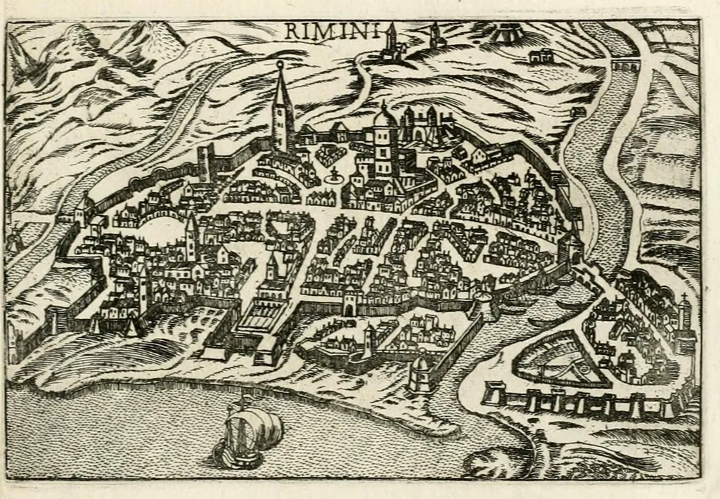 An illustration from Raccolta delle principali citta d'Italia : intagliate con tvtte le contrade, e palazzi di esse, 1643, leaf 13