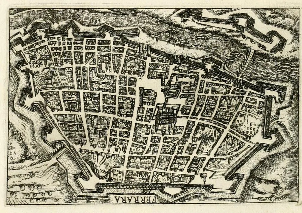 An illustration from Raccolta delle principali citta d'Italia : intagliate con tvtte le contrade, e palazzi di esse, 1643, leaf 16