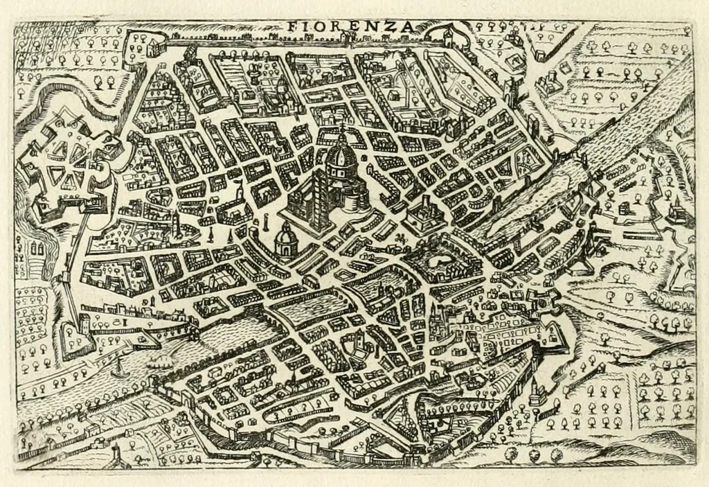 An illustration from Raccolta delle principali citta d'Italia : intagliate con tvtte le contrade, e palazzi di esse, 1643, leaf 24