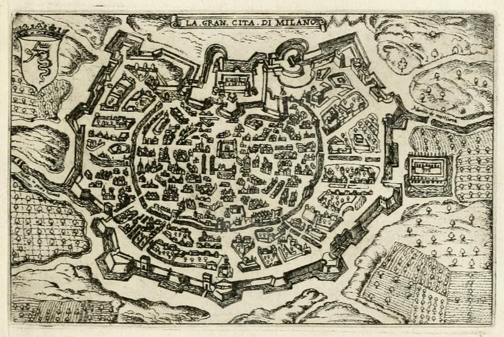 An illustration from Raccolta delle principali citta d'Italia : intagliate con tvtte le contrade, e palazzi di esse, 1643, leaf 25