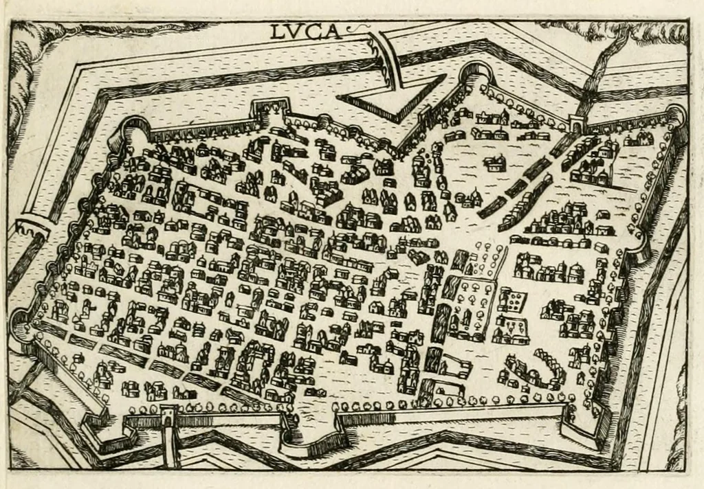 An illustration from Raccolta delle principali citta d'Italia : intagliate con tvtte le contrade, e palazzi di esse, 1643, leaf 35