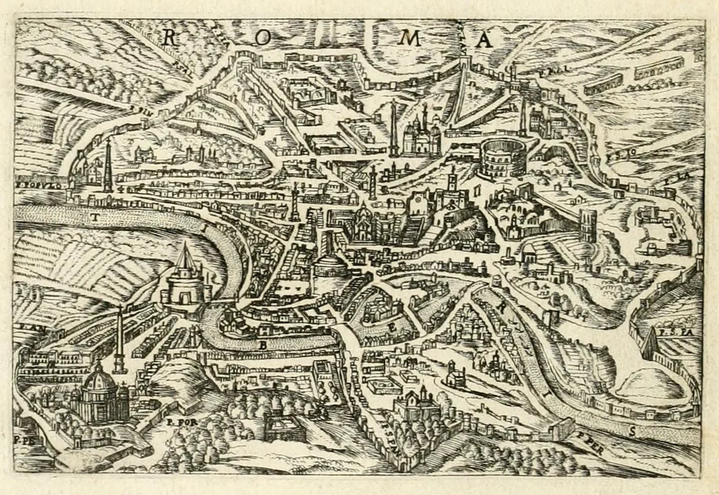 An illustration from Raccolta delle principali citta d'Italia : intagliate con tvtte le contrade, e palazzi di esse, 1643, leaf 6