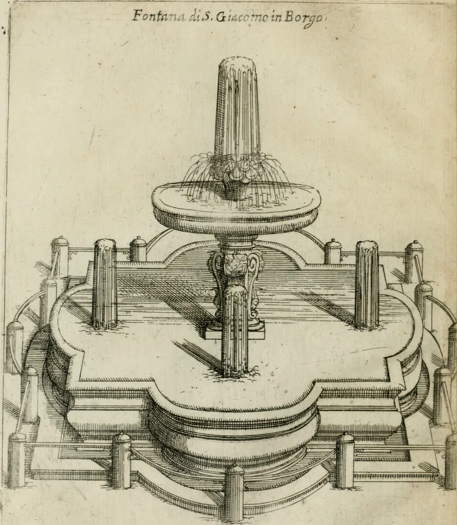 An illustration from Raccolta delle principali fontane dell'inclitta città di Roma, 1637, leaf 7