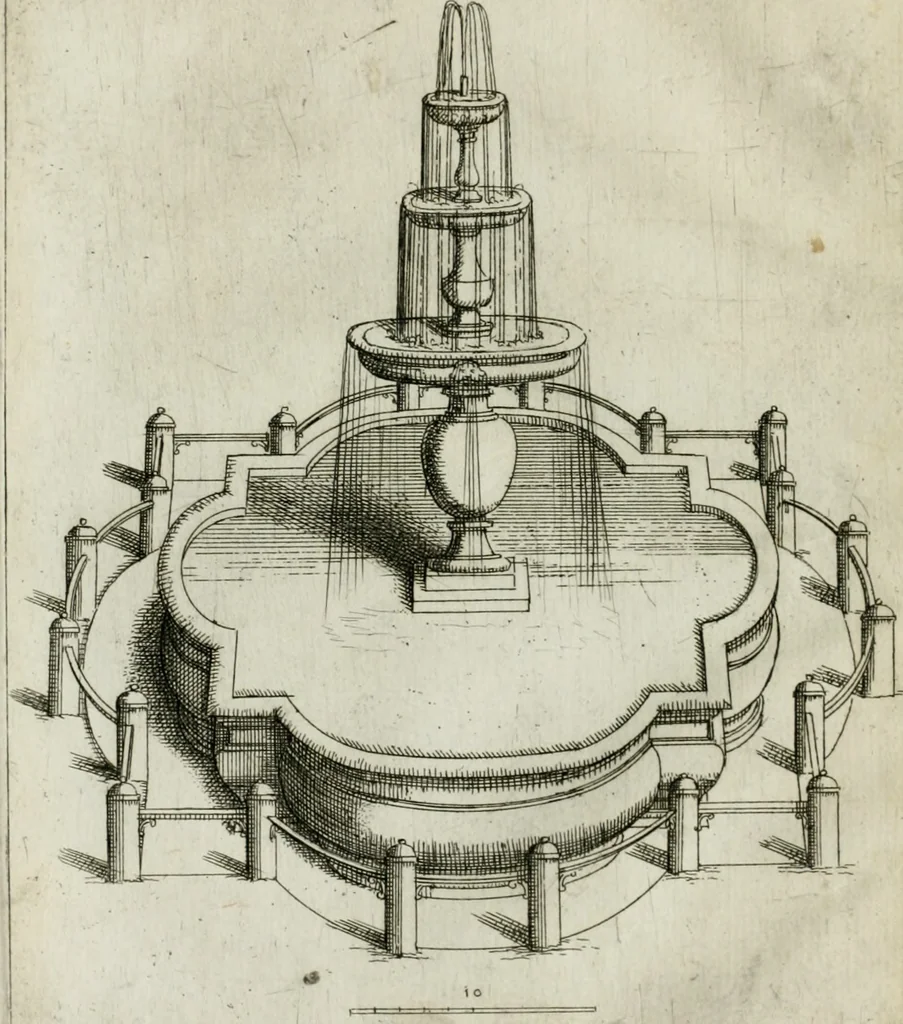 An illustration from Raccolta delle principali fontane dell'inclitta città di Roma, 1637, leaf 9