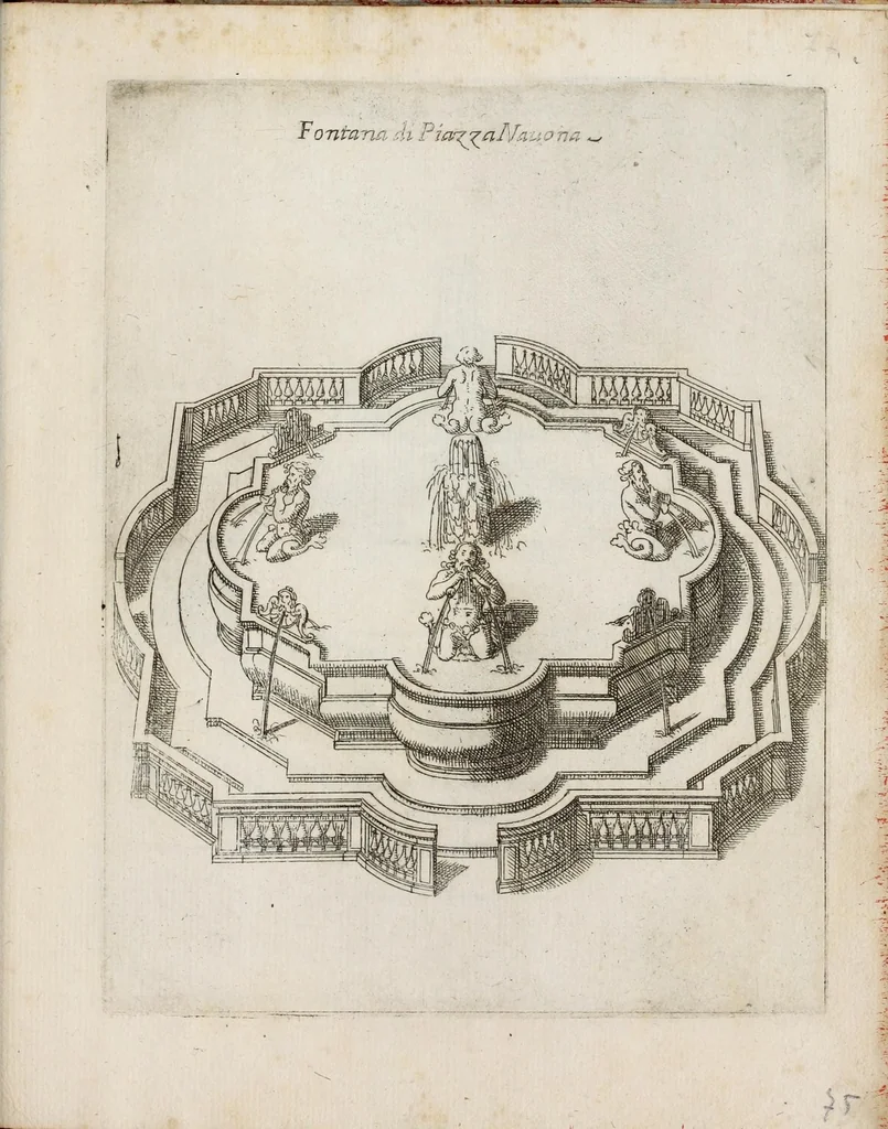 An illustration from Raccolta delle principali fontane dell'inclitta città di Roma, 1647, leaf 155