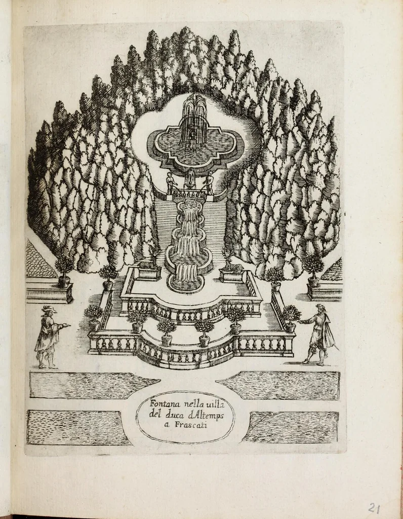 An illustration from Raccolta delle principali fontane dell'inclitta città di Roma, 1647, leaf 47