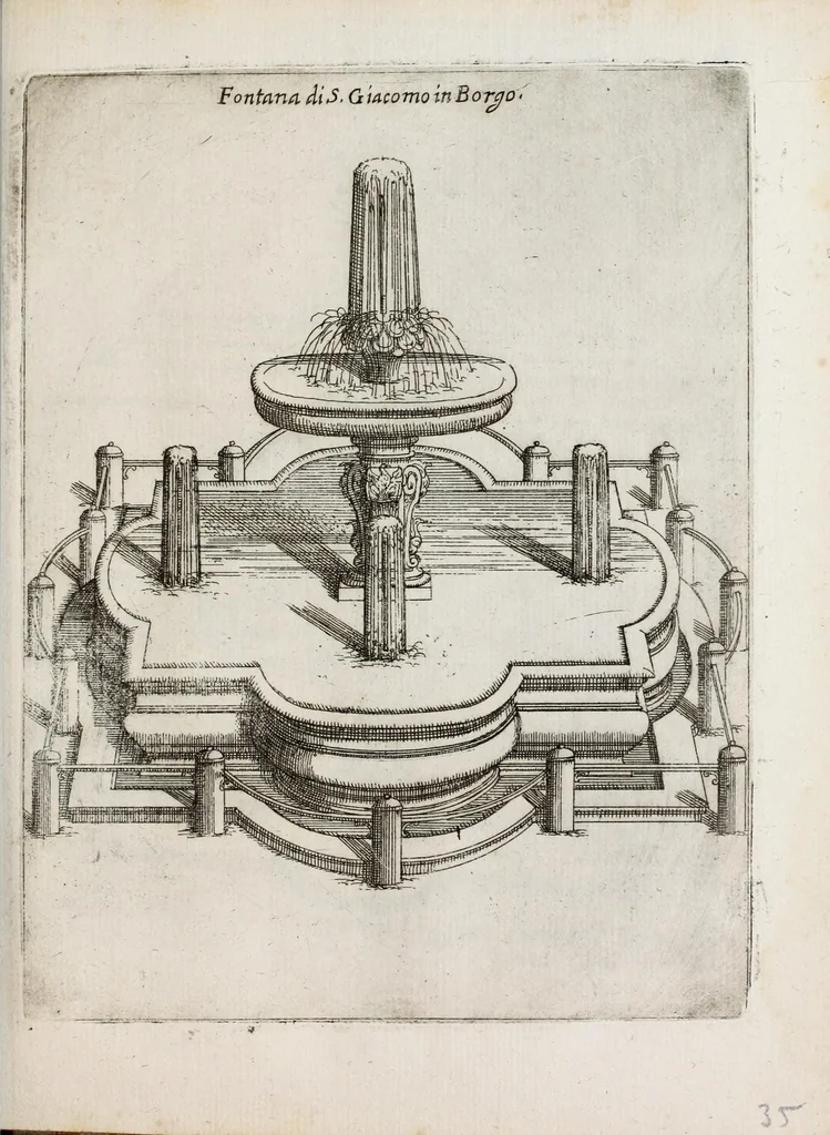 An illustration from Raccolta delle principali fontane dell'inclitta città di Roma, 1647, leaf 75
