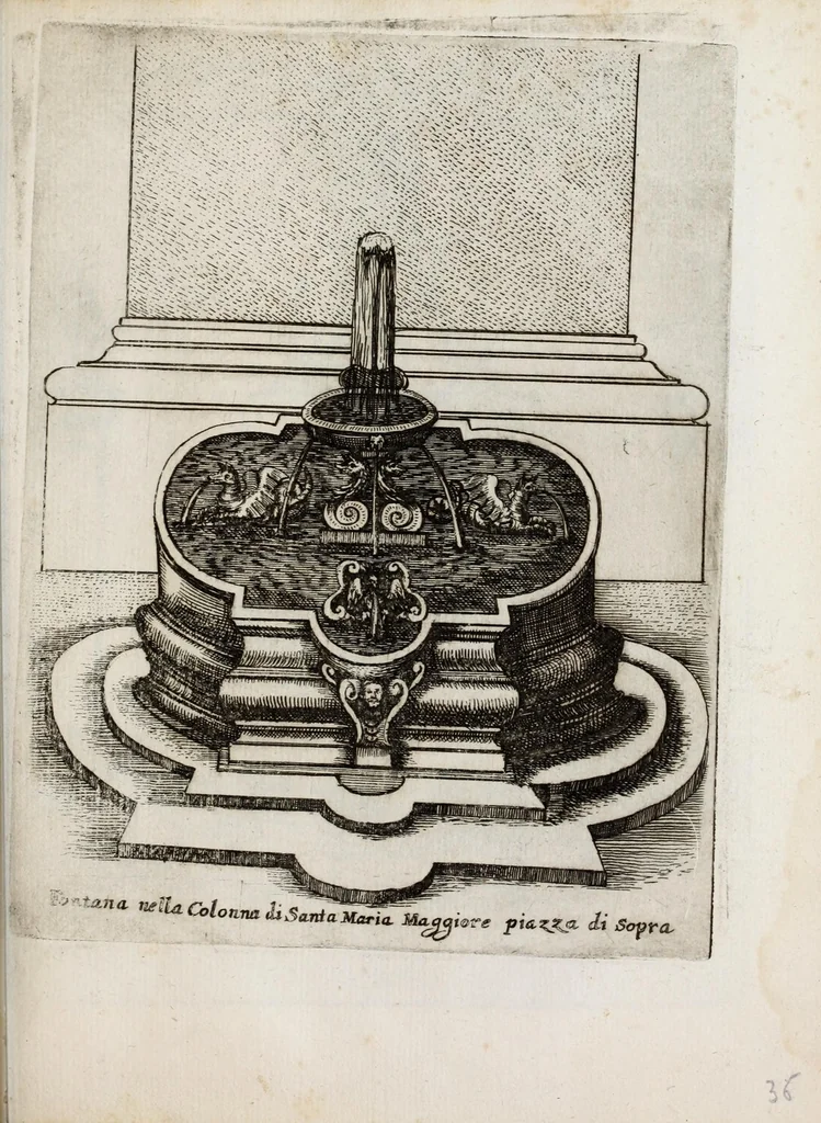 An illustration from Raccolta delle principali fontane dell'inclitta città di Roma, 1647, leaf 77
