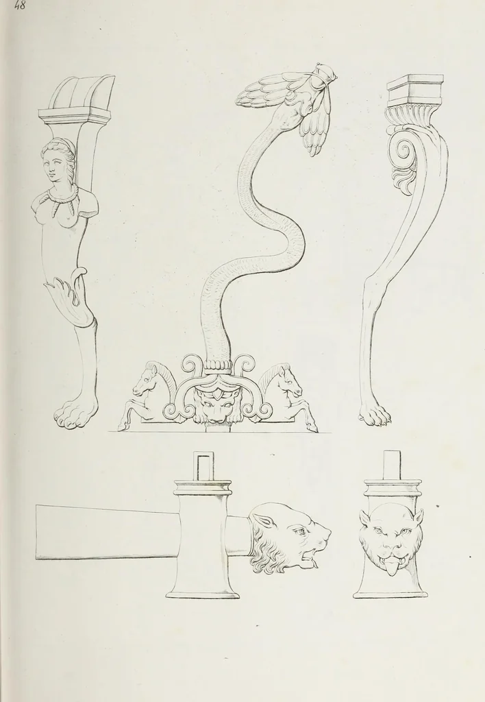 An illustration from Raccolta de' piu belli ed interessanti dipinti, musaici ed altri monumenti rinvenuti negli scavi di Ercolano, di Pompei, e di Stabia, che ammiransi nel Museo nazionale.., 1876, leaf 102