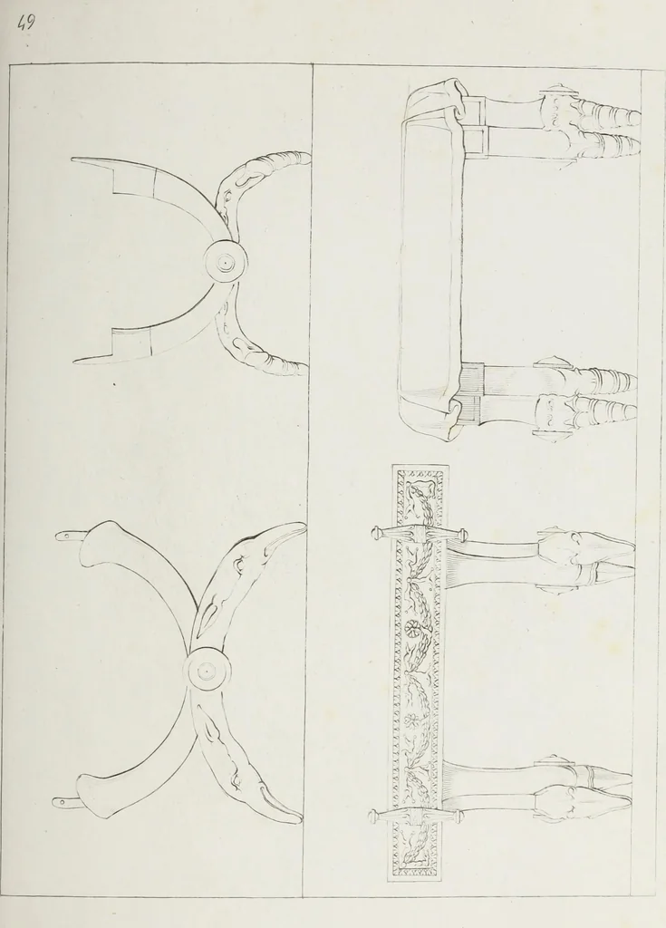 An illustration from Raccolta de' piu belli ed interessanti dipinti, musaici ed altri monumenti rinvenuti negli scavi di Ercolano, di Pompei, e di Stabia, che ammiransi nel Museo nazionale.., 1876, leaf 104