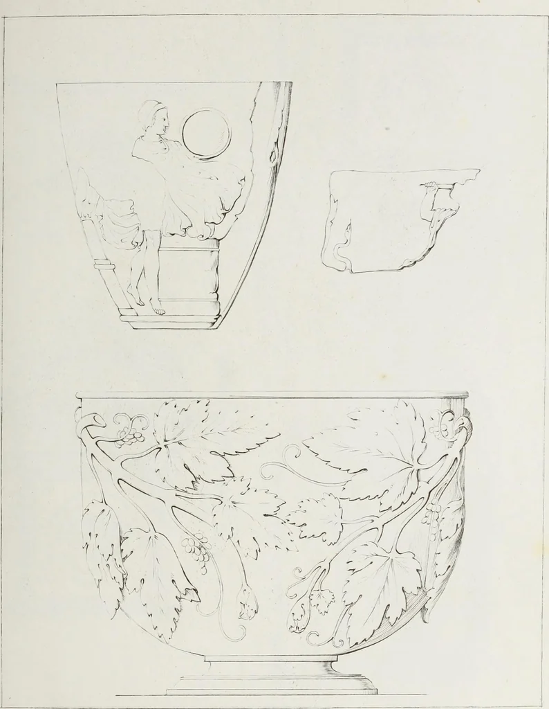 An illustration from Raccolta de' piu belli ed interessanti dipinti, musaici ed altri monumenti rinvenuti negli scavi di Ercolano, di Pompei, e di Stabia, che ammiransi nel Museo nazionale.., 1876, leaf 120