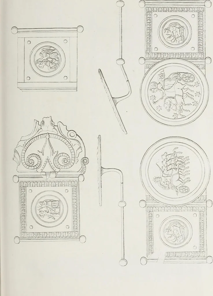 An illustration from Raccolta de' piu belli ed interessanti dipinti, musaici ed altri monumenti rinvenuti negli scavi di Ercolano, di Pompei, e di Stabia, che ammiransi nel Museo nazionale.., 1876, leaf 122