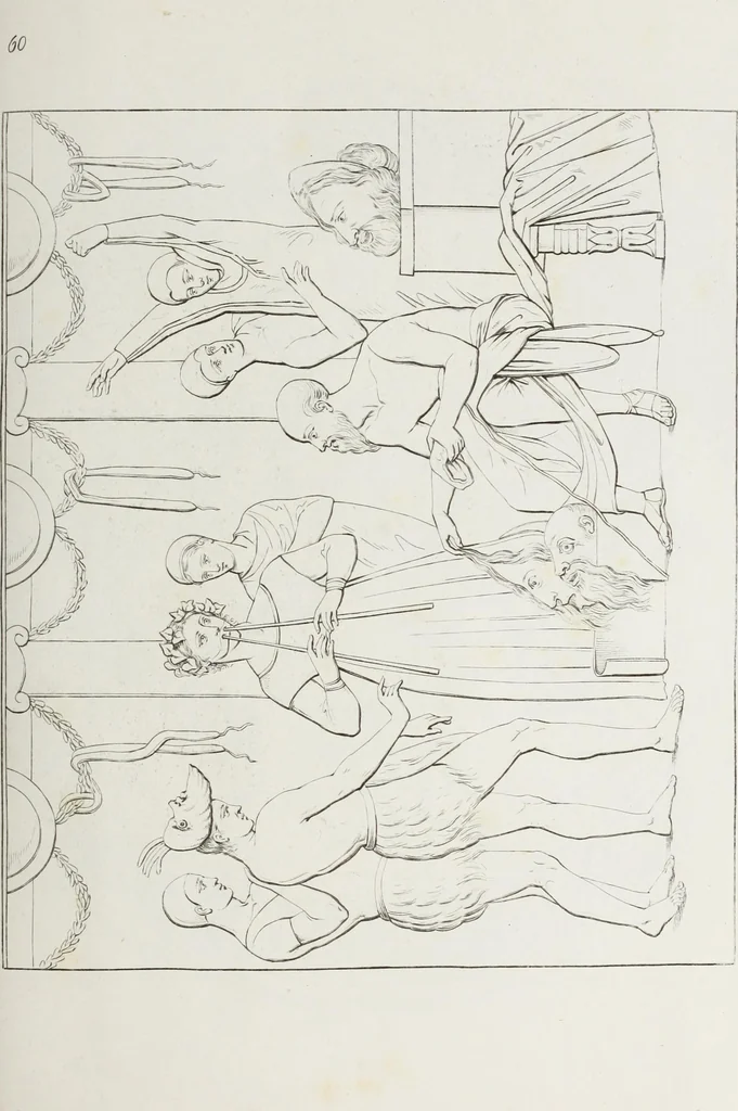 An illustration from Raccolta de' piu belli ed interessanti dipinti, musaici ed altri monumenti rinvenuti negli scavi di Ercolano, di Pompei, e di Stabia, che ammiransi nel Museo nazionale.., 1876, leaf 126