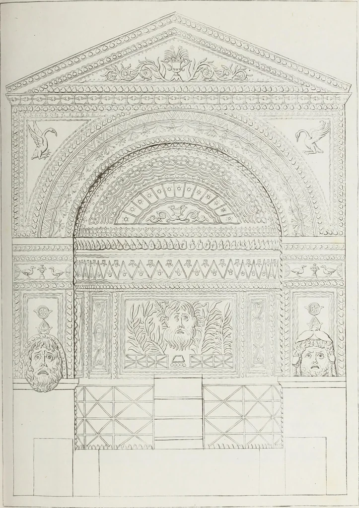 An illustration from Raccolta de' piu belli ed interessanti dipinti, musaici ed altri monumenti rinvenuti negli scavi di Ercolano, di Pompei, e di Stabia, che ammiransi nel Museo nazionale.., 1876, leaf 130