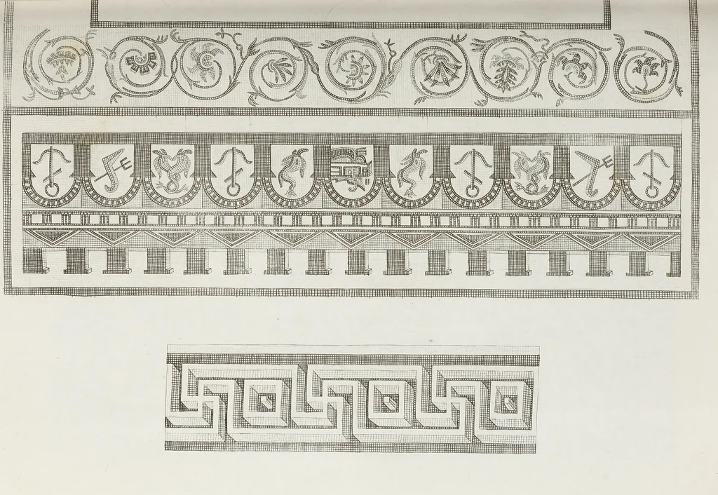 An illustration from Raccolta de' piu belli ed interessanti dipinti, musaici ed altri monumenti rinvenuti negli scavi di Ercolano, di Pompei, e di Stabia, che ammiransi nel Museo nazionale.., 1876, leaf 134