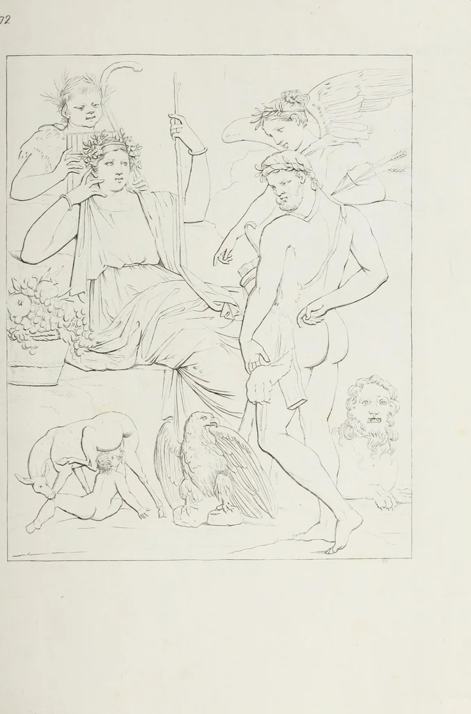 An illustration from Raccolta de' piu belli ed interessanti dipinti, musaici ed altri monumenti rinvenuti negli scavi di Ercolano, di Pompei, e di Stabia, che ammiransi nel Museo nazionale.., 1876, leaf 150
