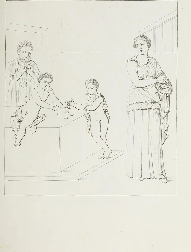 An illustration from Raccolta de' piu belli ed interessanti dipinti, musaici ed altri monumenti rinvenuti negli scavi di Ercolano, di Pompei, e di Stabia, che ammiransi nel Museo nazionale.., 1876, leaf 162