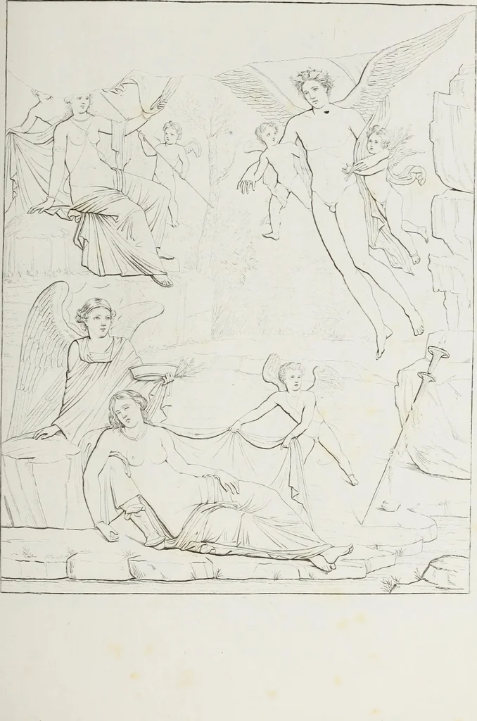 An illustration from Raccolta de' piu belli ed interessanti dipinti, musaici ed altri monumenti rinvenuti negli scavi di Ercolano, di Pompei, e di Stabia, che ammiransi nel Museo nazionale.., 1876, leaf 166