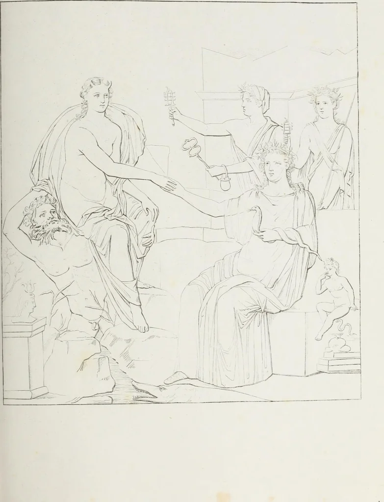 An illustration from Raccolta de' piu belli ed interessanti dipinti, musaici ed altri monumenti rinvenuti negli scavi di Ercolano, di Pompei, e di Stabia, che ammiransi nel Museo nazionale.., 1876, leaf 170