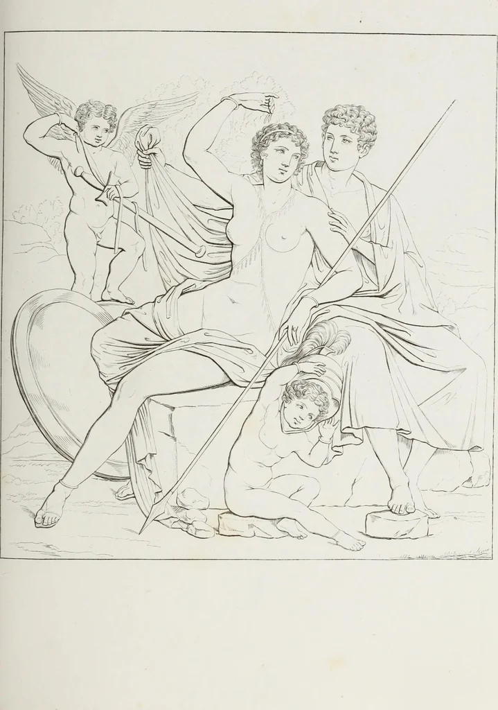 An illustration from Raccolta de' piu belli ed interessanti dipinti, musaici ed altri monumenti rinvenuti negli scavi di Ercolano, di Pompei, e di Stabia, che ammiransi nel Museo nazionale.., 1876, leaf 176