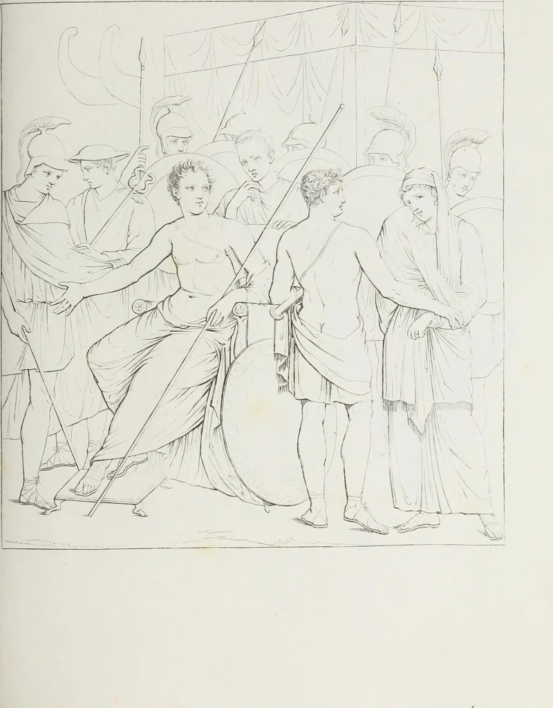An illustration from Raccolta de' piu belli ed interessanti dipinti, musaici ed altri monumenti rinvenuti negli scavi di Ercolano, di Pompei, e di Stabia, che ammiransi nel Museo nazionale.., 1876, leaf 178
