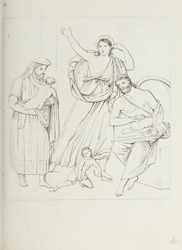 An illustration from Raccolta de' piu belli ed interessanti dipinti, musaici ed altri monumenti rinvenuti negli scavi di Ercolano, di Pompei, e di Stabia, che ammiransi nel Museo nazionale.., 1876, leaf 180