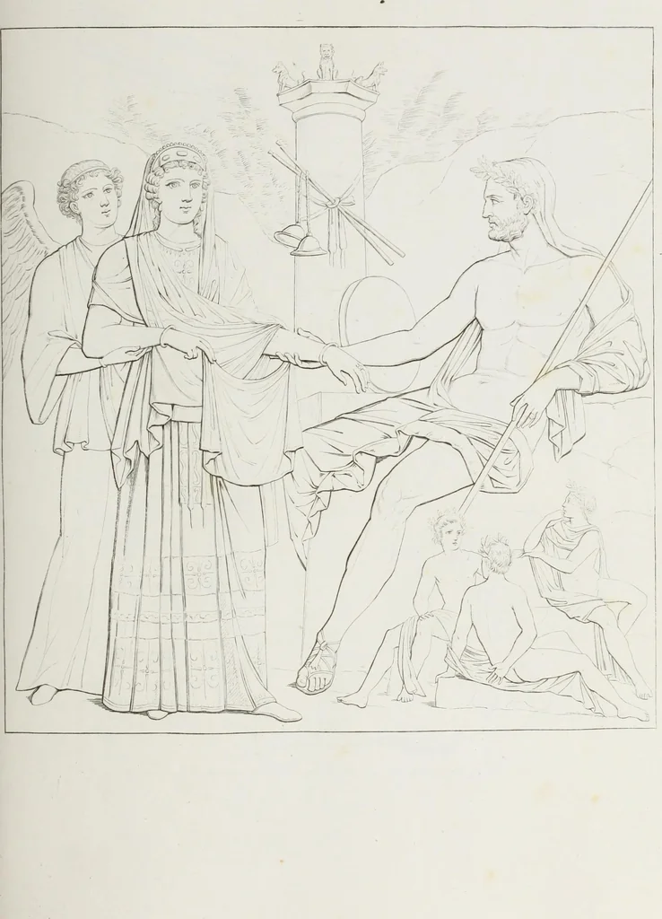 An illustration from Raccolta de' piu belli ed interessanti dipinti, musaici ed altri monumenti rinvenuti negli scavi di Ercolano, di Pompei, e di Stabia, che ammiransi nel Museo nazionale.., 1876, leaf 184