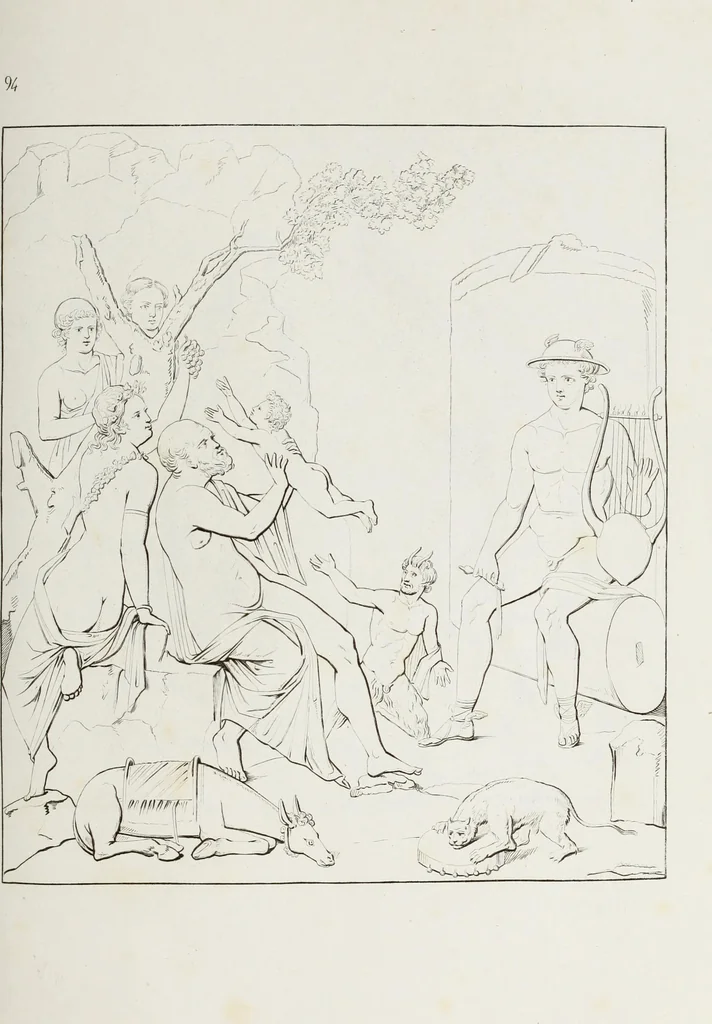 An illustration from Raccolta de' piu belli ed interessanti dipinti, musaici ed altri monumenti rinvenuti negli scavi di Ercolano, di Pompei, e di Stabia, che ammiransi nel Museo nazionale.., 1876, leaf 194