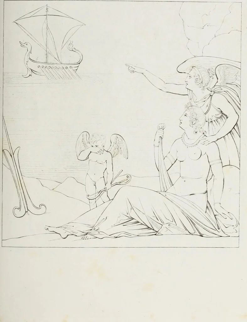 An illustration from Raccolta de' piu belli ed interessanti dipinti, musaici ed altri monumenti rinvenuti negli scavi di Ercolano, di Pompei, e di Stabia, che ammiransi nel Museo nazionale.., 1876, leaf 200