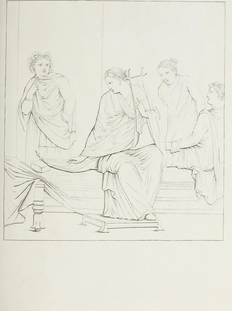 An illustration from Raccolta de' piu belli ed interessanti dipinti, musaici ed altri monumenti rinvenuti negli scavi di Ercolano, di Pompei, e di Stabia, che ammiransi nel Museo nazionale.., 1876, leaf 206