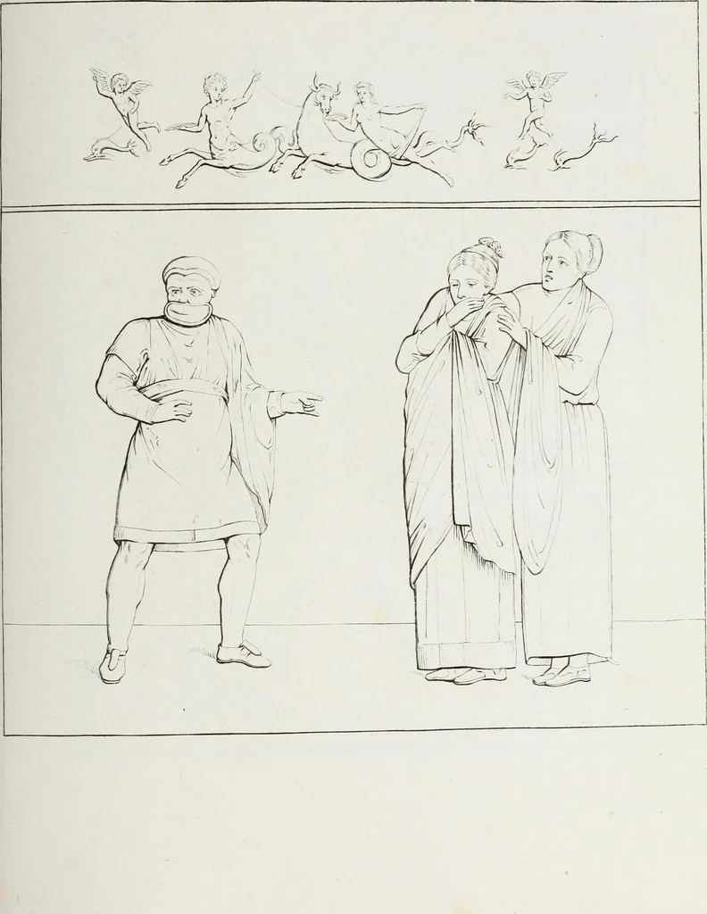 An illustration from Raccolta de' piu belli ed interessanti dipinti, musaici ed altri monumenti rinvenuti negli scavi di Ercolano, di Pompei, e di Stabia, che ammiransi nel Museo nazionale.., 1876, leaf 212