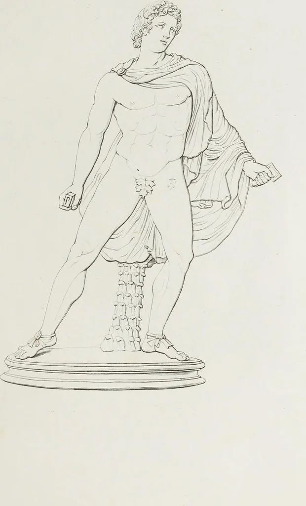 An illustration from Raccolta de' piu belli ed interessanti dipinti, musaici ed altri monumenti rinvenuti negli scavi di Ercolano, di Pompei, e di Stabia, che ammiransi nel Museo nazionale.., 1876, leaf 22