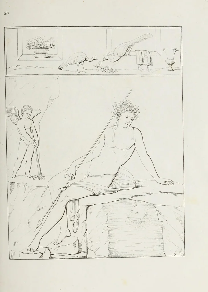 An illustration from Raccolta de' piu belli ed interessanti dipinti, musaici ed altri monumenti rinvenuti negli scavi di Ercolano, di Pompei, e di Stabia, che ammiransi nel Museo nazionale.., 1876, leaf 220