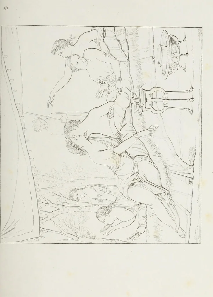 An illustration from Raccolta de' piu belli ed interessanti dipinti, musaici ed altri monumenti rinvenuti negli scavi di Ercolano, di Pompei, e di Stabia, che ammiransi nel Museo nazionale.., 1876, leaf 228