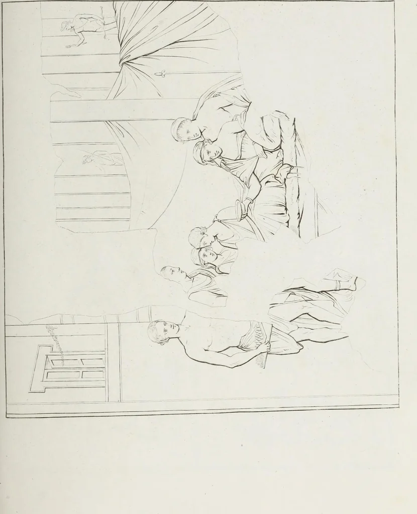 An illustration from Raccolta de' piu belli ed interessanti dipinti, musaici ed altri monumenti rinvenuti negli scavi di Ercolano, di Pompei, e di Stabia, che ammiransi nel Museo nazionale.., 1876, leaf 232