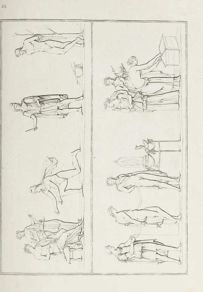 An illustration from Raccolta de' piu belli ed interessanti dipinti, musaici ed altri monumenti rinvenuti negli scavi di Ercolano, di Pompei, e di Stabia, che ammiransi nel Museo nazionale.., 1876, leaf 234