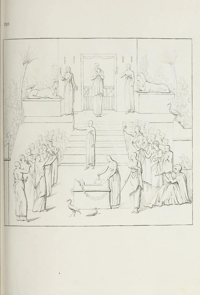 An illustration from Raccolta de' piu belli ed interessanti dipinti, musaici ed altri monumenti rinvenuti negli scavi di Ercolano, di Pompei, e di Stabia, che ammiransi nel Museo nazionale.., 1876, leaf 246