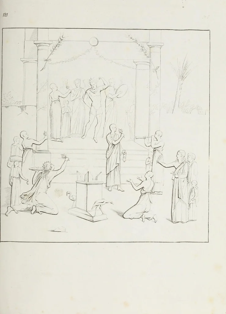 An illustration from Raccolta de' piu belli ed interessanti dipinti, musaici ed altri monumenti rinvenuti negli scavi di Ercolano, di Pompei, e di Stabia, che ammiransi nel Museo nazionale.., 1876, leaf 248