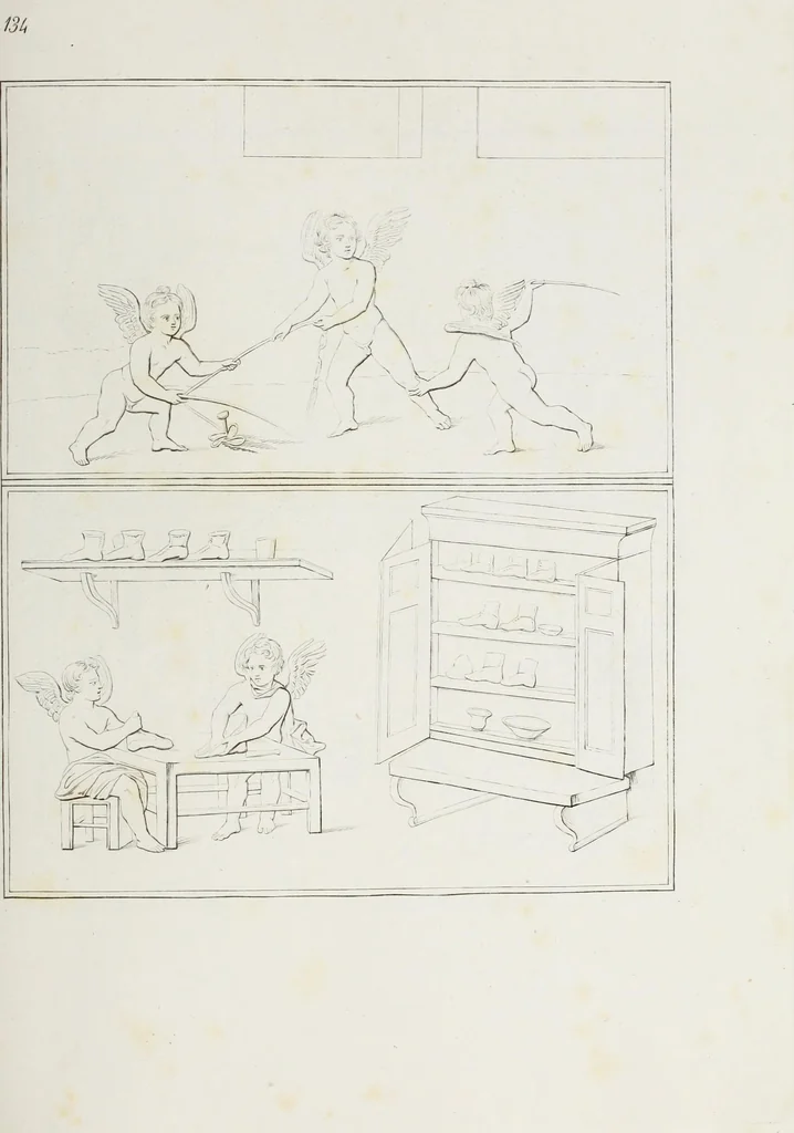 An illustration from Raccolta de' piu belli ed interessanti dipinti, musaici ed altri monumenti rinvenuti negli scavi di Ercolano, di Pompei, e di Stabia, che ammiransi nel Museo nazionale.., 1876, leaf 274