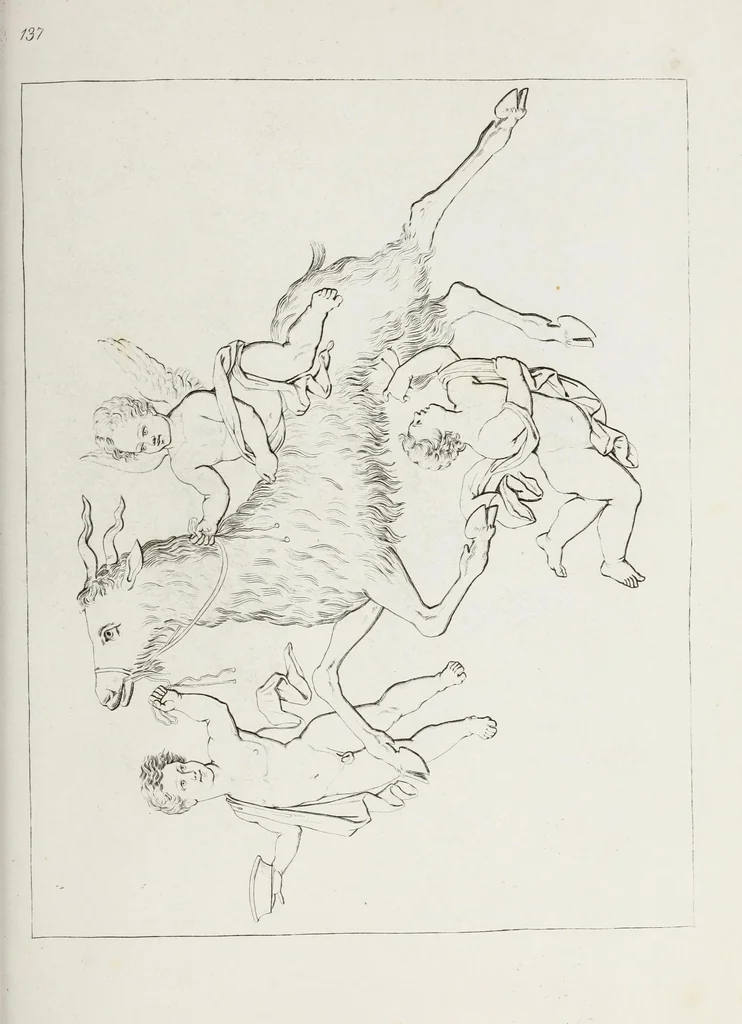 An illustration from Raccolta de' piu belli ed interessanti dipinti, musaici ed altri monumenti rinvenuti negli scavi di Ercolano, di Pompei, e di Stabia, che ammiransi nel Museo nazionale.., 1876, leaf 280