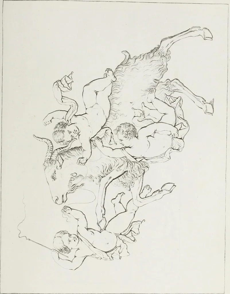 An illustration from Raccolta de' piu belli ed interessanti dipinti, musaici ed altri monumenti rinvenuti negli scavi di Ercolano, di Pompei, e di Stabia, che ammiransi nel Museo nazionale.., 1876, leaf 282