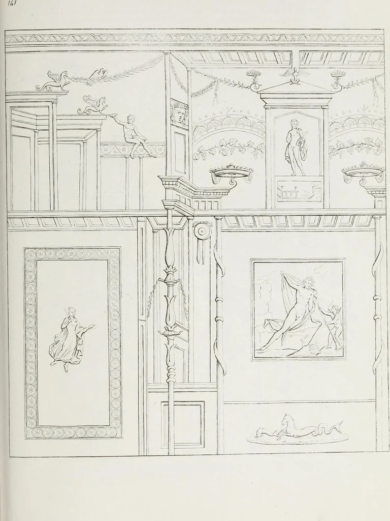 An illustration from Raccolta de' piu belli ed interessanti dipinti, musaici ed altri monumenti rinvenuti negli scavi di Ercolano, di Pompei, e di Stabia, che ammiransi nel Museo nazionale.., 1876, leaf 288