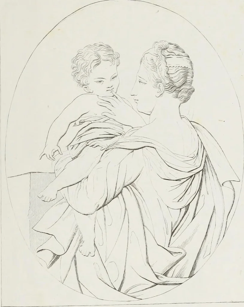 An illustration from Raccolta de' piu belli ed interessanti dipinti, musaici ed altri monumenti rinvenuti negli scavi di Ercolano, di Pompei, e di Stabia, che ammiransi nel Museo nazionale.., 1876, leaf 330