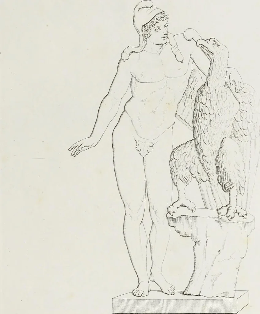 An illustration from Raccolta de' piu belli ed interessanti dipinti, musaici ed altri monumenti rinvenuti negli scavi di Ercolano, di Pompei, e di Stabia, che ammiransi nel Museo nazionale.., 1876, leaf 34