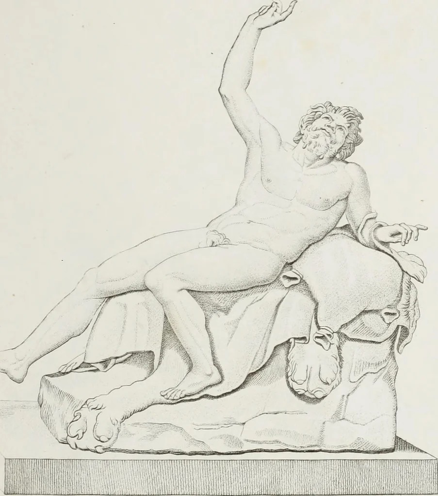 An illustration from Raccolta de' piu belli ed interessanti dipinti, musaici ed altri monumenti rinvenuti negli scavi di Ercolano, di Pompei, e di Stabia, che ammiransi nel Museo nazionale.., 1876, leaf 54