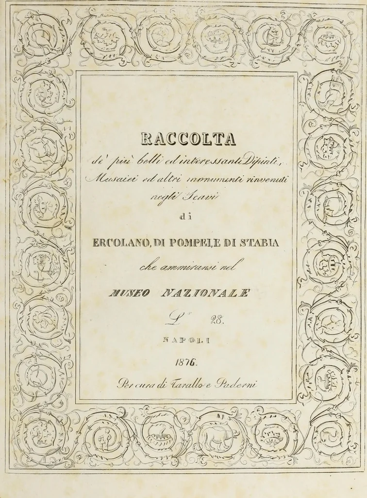 An illustration from Raccolta de' piu belli ed interessanti dipinti, musaici ed altri monumenti rinvenuti negli scavi di Ercolano, di Pompei, e di Stabia, che ammiransi nel Museo nazionale.., 1876, leaf 6