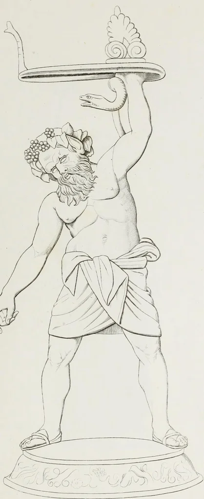 An illustration from Raccolta de' piu belli ed interessanti dipinti, musaici ed altri monumenti rinvenuti negli scavi di Ercolano, di Pompei, e di Stabia, che ammiransi nel Museo nazionale.., 1876, leaf 66