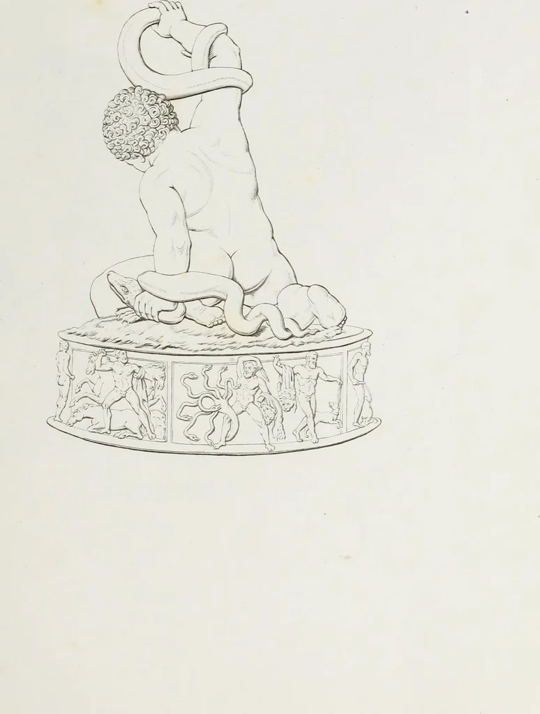 An illustration from Raccolta de' piu belli ed interessanti dipinti, musaici ed altri monumenti rinvenuti negli scavi di Ercolano, di Pompei, e di Stabia, che ammiransi nel Museo nazionale.., 1876, leaf 74